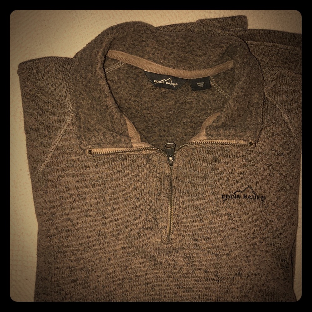 Eddie Bauer fleece Quarter zip pullover.